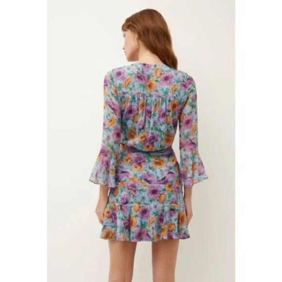 Veronica Beard Sean Floral-Printed Ruched Dress Size 4 NWT $598 - Picture 4 of 6